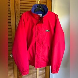 Vintage 80s/90s L.L. Bean Mens Large Red Warm Up Jacket Made in USA